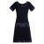 Vishes - Damen Sommerkleid Kurzarm Jersey-Kleid Tunika-Kleid T-Shirtkleid schwarz 34-36