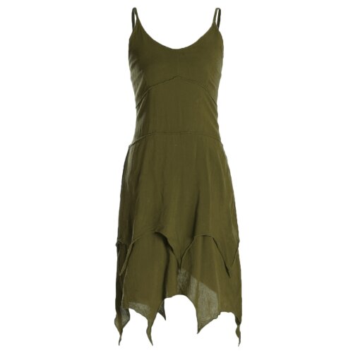 vishes Zipfelkleid aus Baumwolle Leichtes Strandkleid olive 34