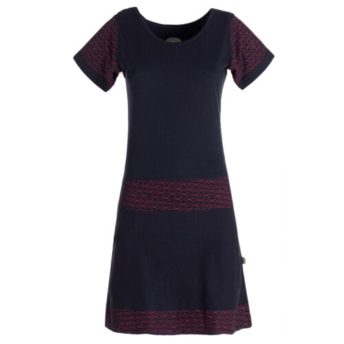 Vishes - Damen Longshirt Kleid kurzarm Mini-Kleid Sommer-Kleid T-Shirtkleid schwarz 44