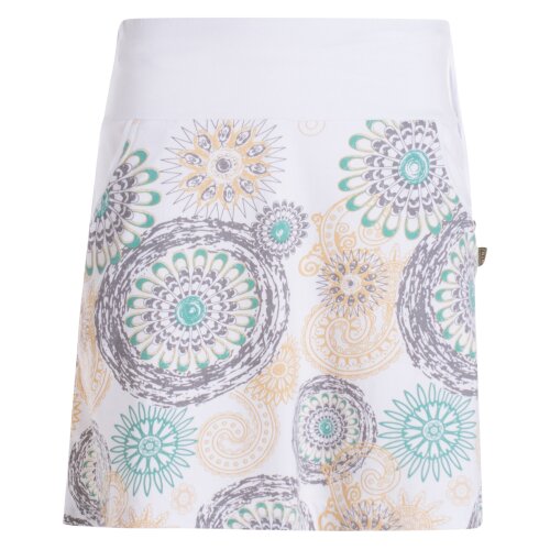 Vishes - Kurzer Damen Baumwoll-Rock Taschen-Rock Mini-Röcke Mandalas weiß 40