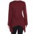 Vishes - Einfarbige Baumwoll Zipfel-Tunika Damen Langarm Herbst Asymmetrisch dunkelrot 40