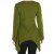 Vishes - Einfarbige Baumwoll Zipfel-Tunika Damen Langarm Herbst Asymmetrisch olive 38