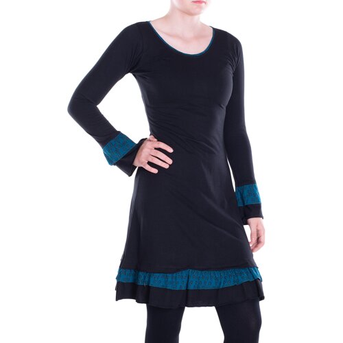 vishes Kleid Hippie Kleid Boho schwarz 44