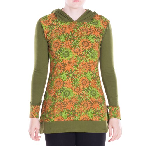 vishes Tunika Pullover Kapuze Hippie Hoodie olive 34