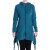 Vishes - Damen Fleece Kapuzenjacke lang Elfen Zipfel-Jacke Übergangsjacke türkis 34-36
