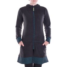 Vishes - lange Kapuzenjacke Damen Fleece Hippiemantel...