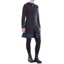 Vishes - lange Kapuzenjacke Damen Fleece Hippiemantel...
