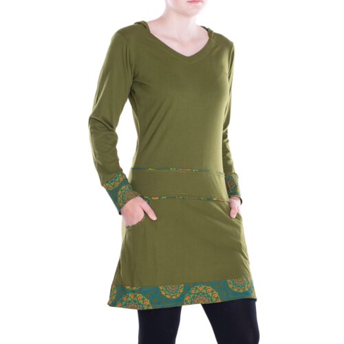 vishes langarm Kleid mit Taschen olive 46-48