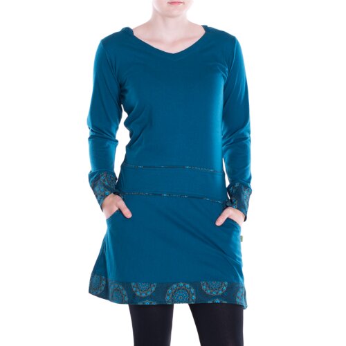 vishes langarm Kleid mit Taschen türkis 40