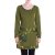 vishes Langarm Kleid mit Tasche Blumen Hippie Kleid olive 34-36