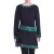 vishes Langarm Kleid mit Tasche Blumen Hippie Kleid schwarz 46