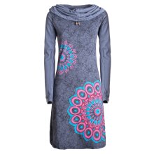 Vishes - Damen Mandala-Kleid Langarm-Shirtkleid...