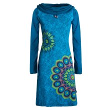 Vishes - Damen Mandala-Kleid Langarm-Shirtkleid...