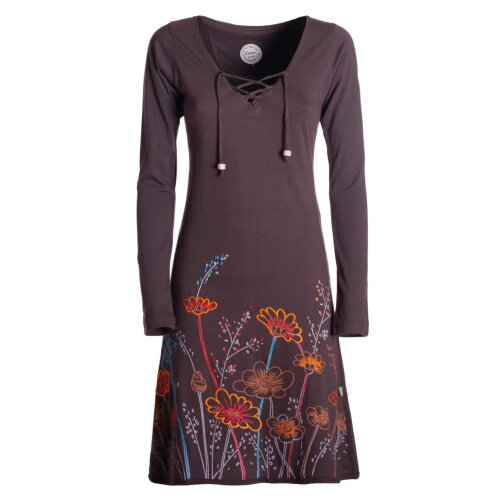 vishes Kleid leichtes Baumwollkleid braun 40