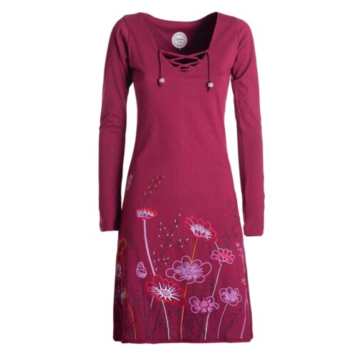 vishes Kleid leichtes Baumwollkleid dunkelrot 48