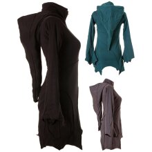 Vishes Patchwork Jacke FLeece Zipfelkapuze Hoodie