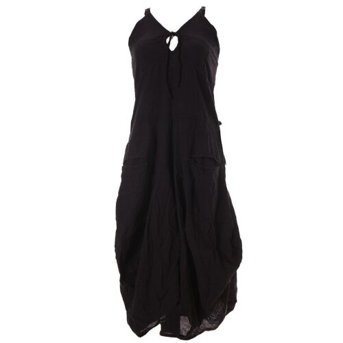 Vishes Lagenlook Ballonkleid mit verstellbaren Trägern schwarz 42