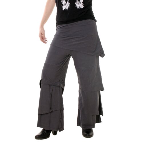Vishes Lagenlook Zipfelhose aus Baumwolle Larp Hose Goa grau 38