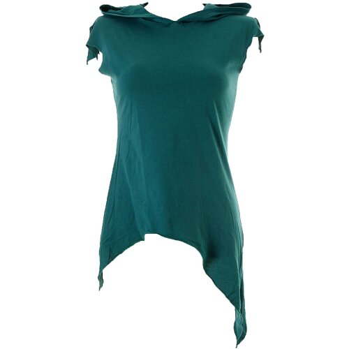 Vishes Zipfelshirt Lagenlook Zipfelkapuze Hoodie türkis 40-42