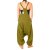 Vishes Legere Damen Latzhose Haremshose Sommerhose Overall Baumwolle olivgrün 44