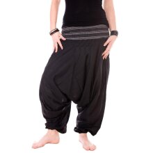 Vishes Baumwoll Haremshose mit gestreiftem Bund