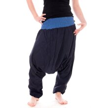 Vishes Leichte Sommer Haremshose einfarbiger Bund LANGE...
