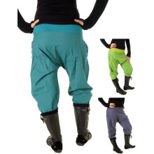 Vishes Damen Pumphose Baumwollhose Taschen dekorative...