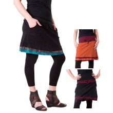 Vishes Kurzer Lagenlook Rock aus Baumwolle - mit Taschen...