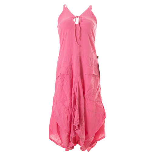 Vishes Lagenlook Ballonkleid mit verstellbaren Trägern rose 36-38